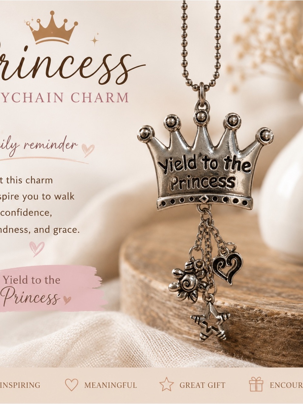 Yield to the Princess Crown Necklace - Silver Tone